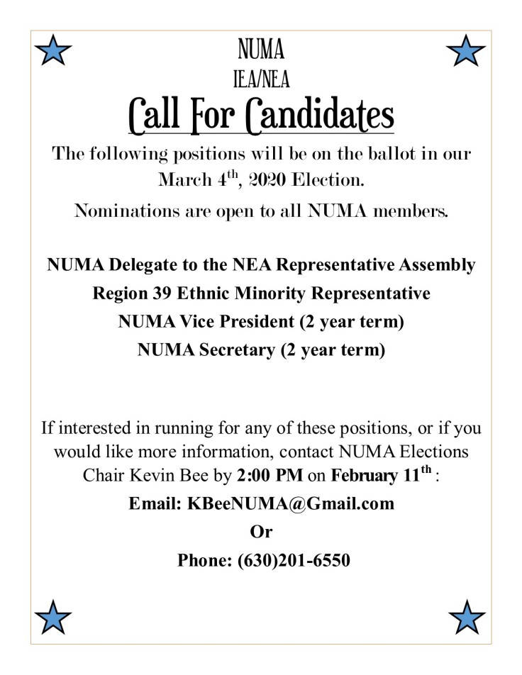 Call for candidates Spring 2020